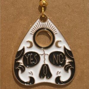ouija board celestial black white hook earrings